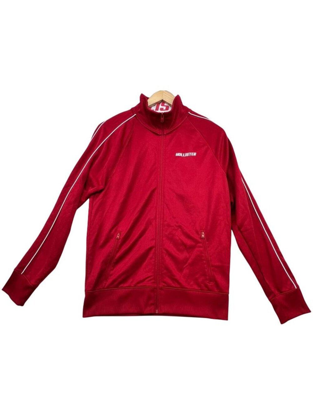 Hollister Khalid Collaboration Mens Full Zip Track Jacket Long Sleeve Sz M Red